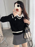Winter Knitted V-neck Collar Down Pullover